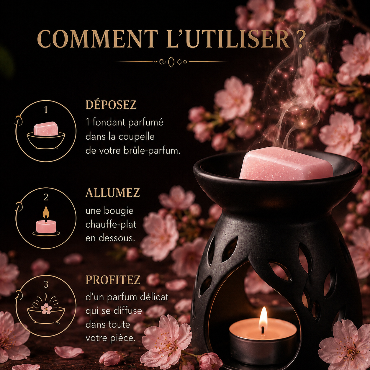 Fondant parfumé Fleur de cerisier Bakonette Bakougie — fabrication artisanale