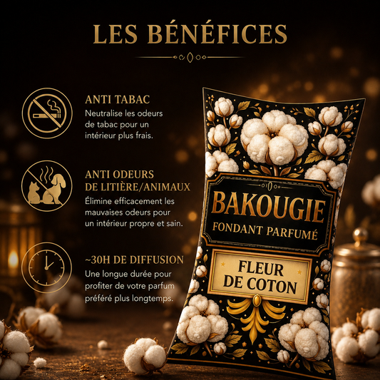 Fondant parfumé Fleur de coton Bakonette Bakougie — ambiance douce et cocooning