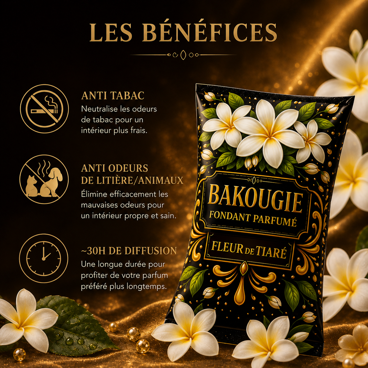 Fondant parfumé Fleur de tiaré Bakonette Bakougie — ambiance exotique
