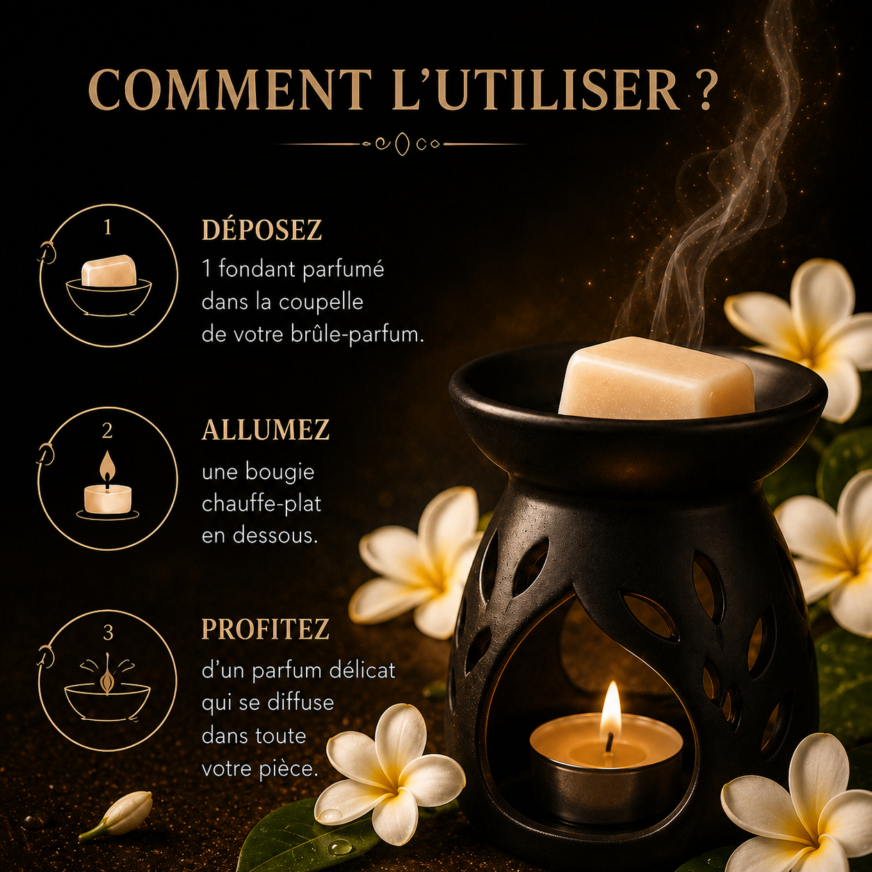Fondant parfumé Fleur de tiaré Bakonette Bakougie — cire florale artisanale