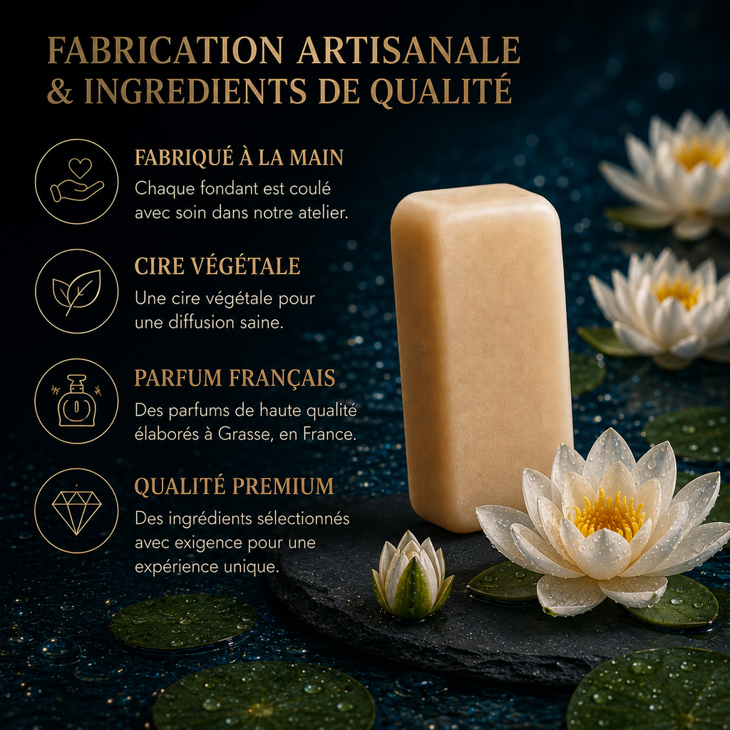 Fondant parfumé Fleur d’eau Bakonette Bakougie — notes de bergamote, cèdre et patchouli