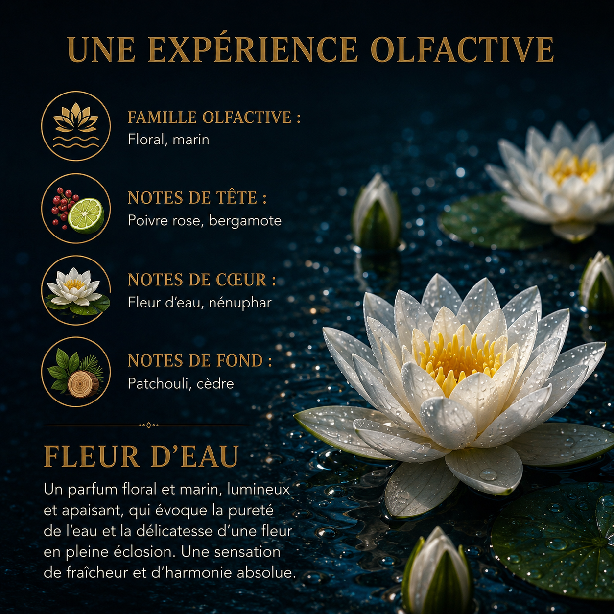 Fondant parfumé Fleur d’eau Bakonette Bakougie — ambiance florale au lotus blanc