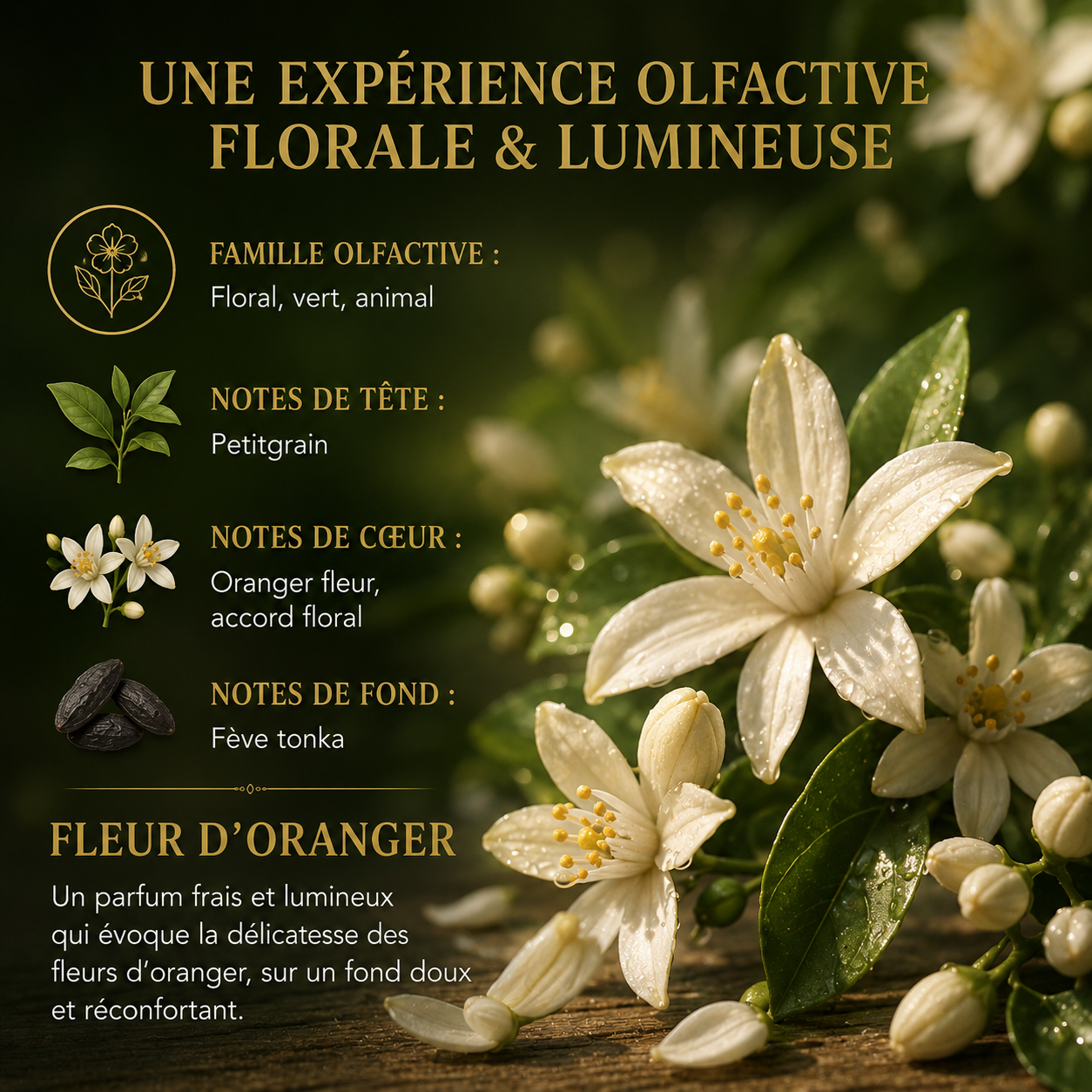 Fondant parfumé Fleur d’oranger Bakonette Bakougie — notes de petitgrain et fève tonka