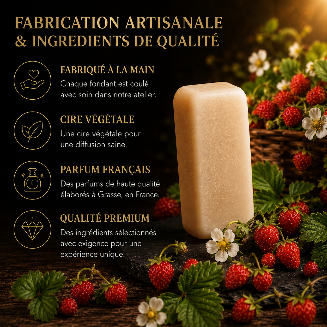 Fondant parfumé Fraise des bois Bakonette Bakougie — fabrication artisanale