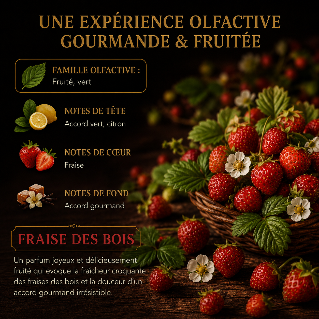 Fondant parfumé Fraise des bois Bakonette Bakougie — ambiance fruitée et gourmande