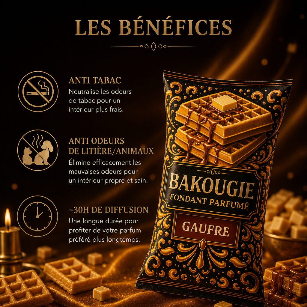 Fondant parfumé Gaufre Bakonette Bakougie — notes de vanille et caramel
