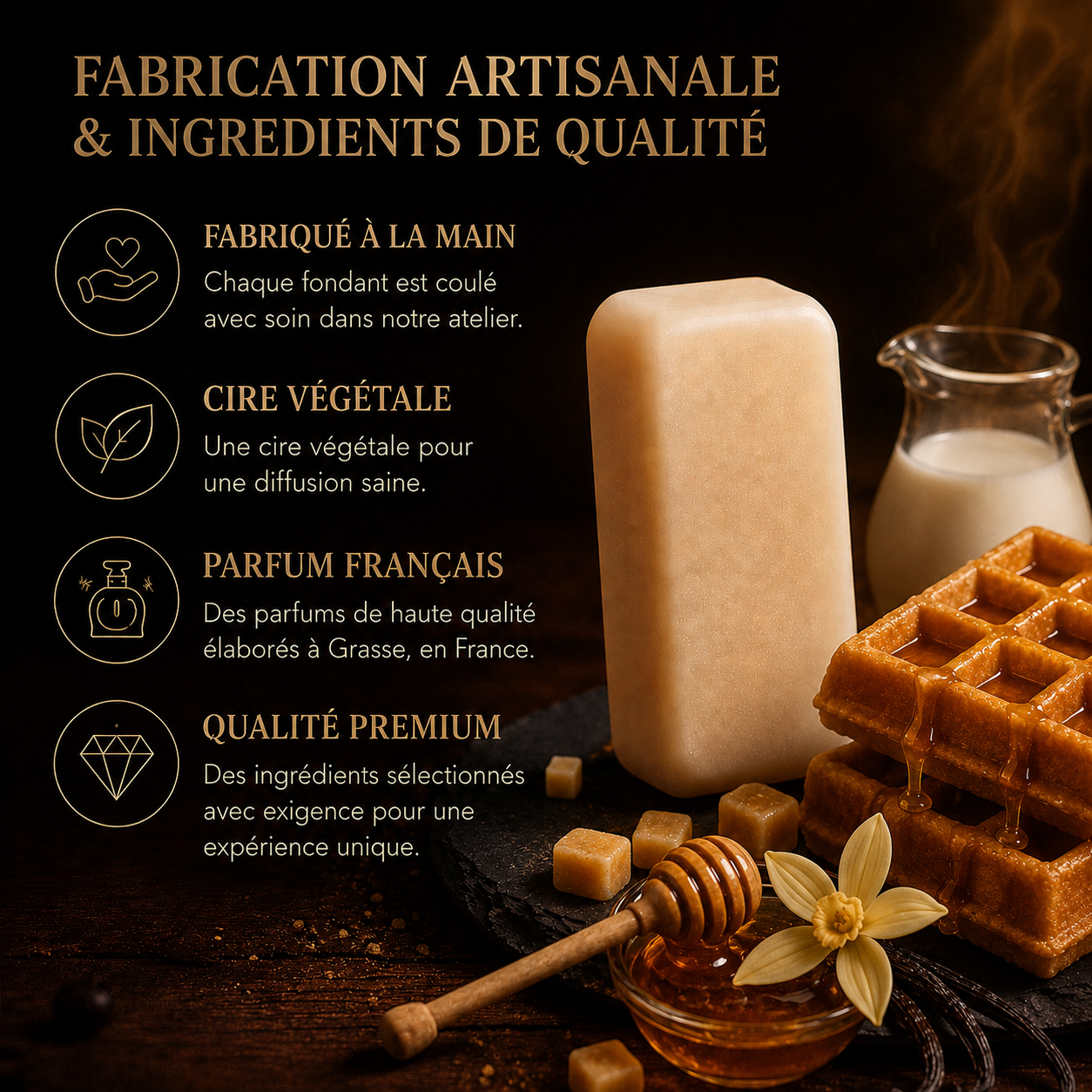Fondant parfumé Gaufre Bakonette Bakougie — ambiance pâtisserie