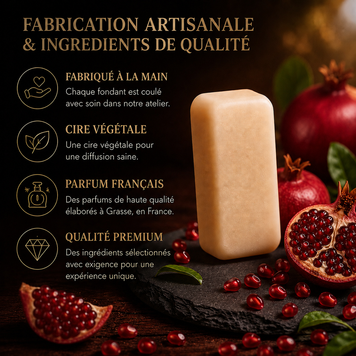 Fondant parfumé Grenade Bakonette Bakougie — fabrication française