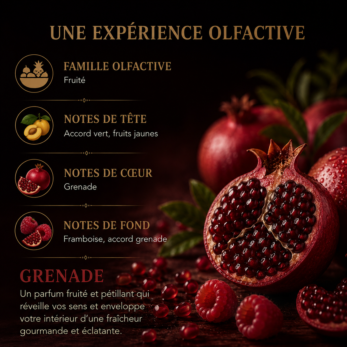 Fondant parfumé Grenade Bakonette Bakougie — notes de grenade et framboise