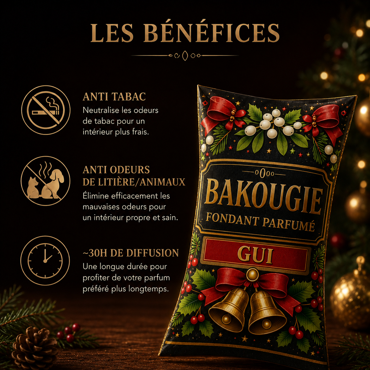 Fondant parfumé Gui Bakonette Bakougie — ambiance festive de Noël