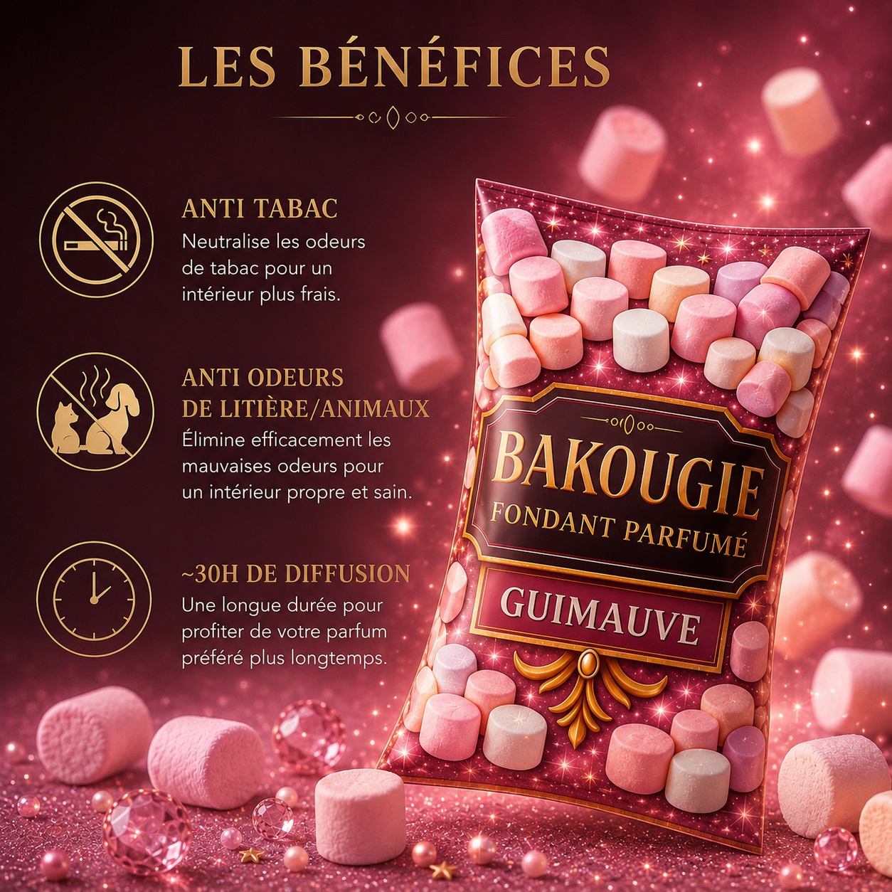 Fondant parfumé Guimauve Bakonette Bakougie — ambiance douce et gourmande