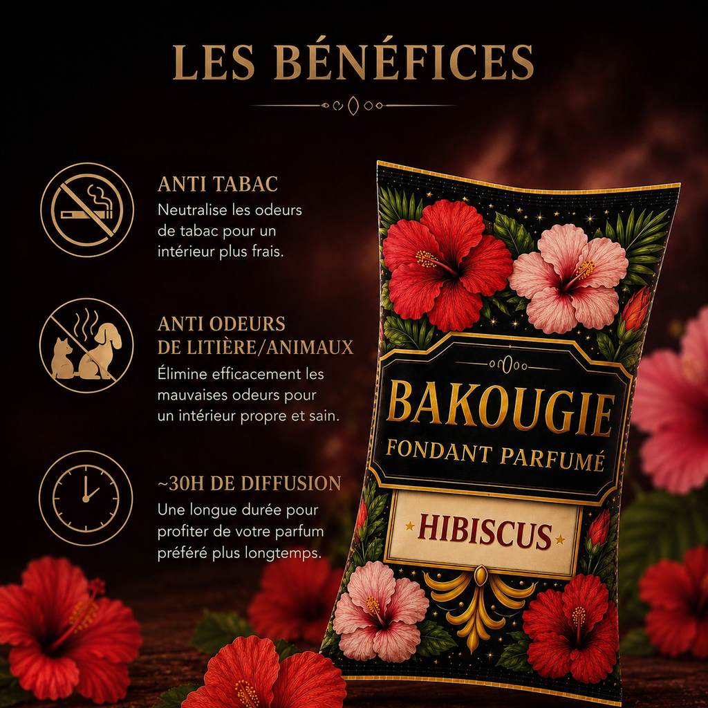 Fondant parfumé Hibiscus Bakonette Bakougie — ambiance florale exotique