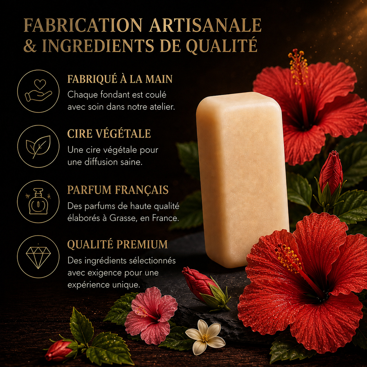 Fondant parfumé Hibiscus Bakonette Bakougie — fleurs exotiques