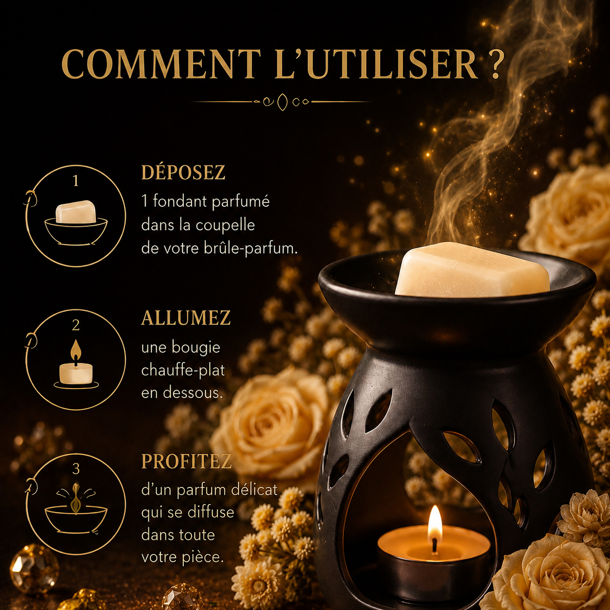Fondant parfumé Immortelle Bakonette de luxe Bakougie — fabrication artisanale française