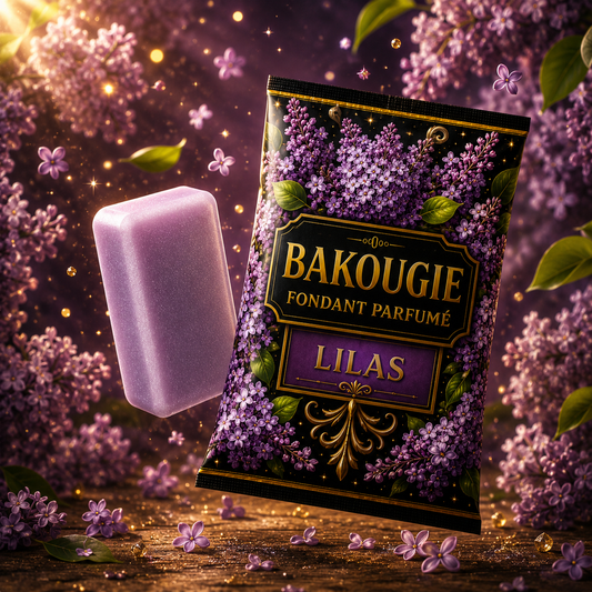 Fondant parfumé Lilas Bakougie en cire végétale avec parfum floral lilas pour maison et ambiance cocooning