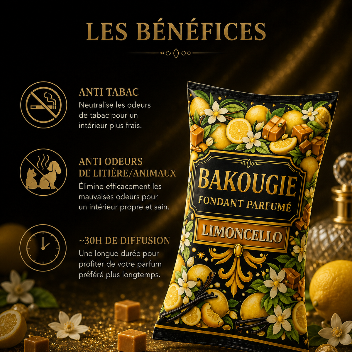 Fondant parfumé Limoncello Bakonette Bakougie — notes de citron et vanille