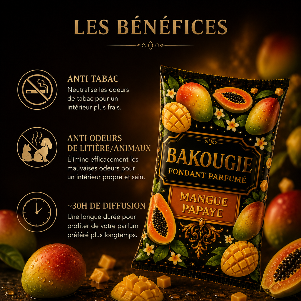 Fondant parfumé Mangue Papaye Bakonette Bakougie — ambiance tropicale
