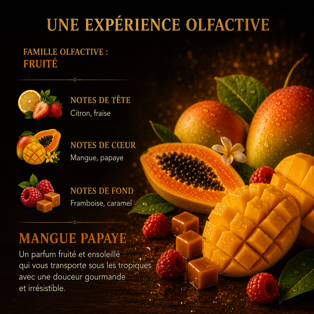 Fondant parfumé Mangue Papaye Bakonette Bakougie — fabrication artisanale française