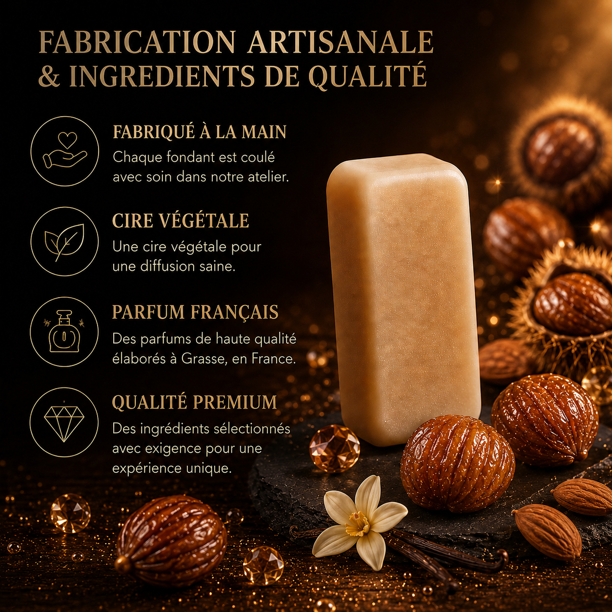Fondant parfumé Marrons glacés Bakonette Bakougie — fabrication artisanale