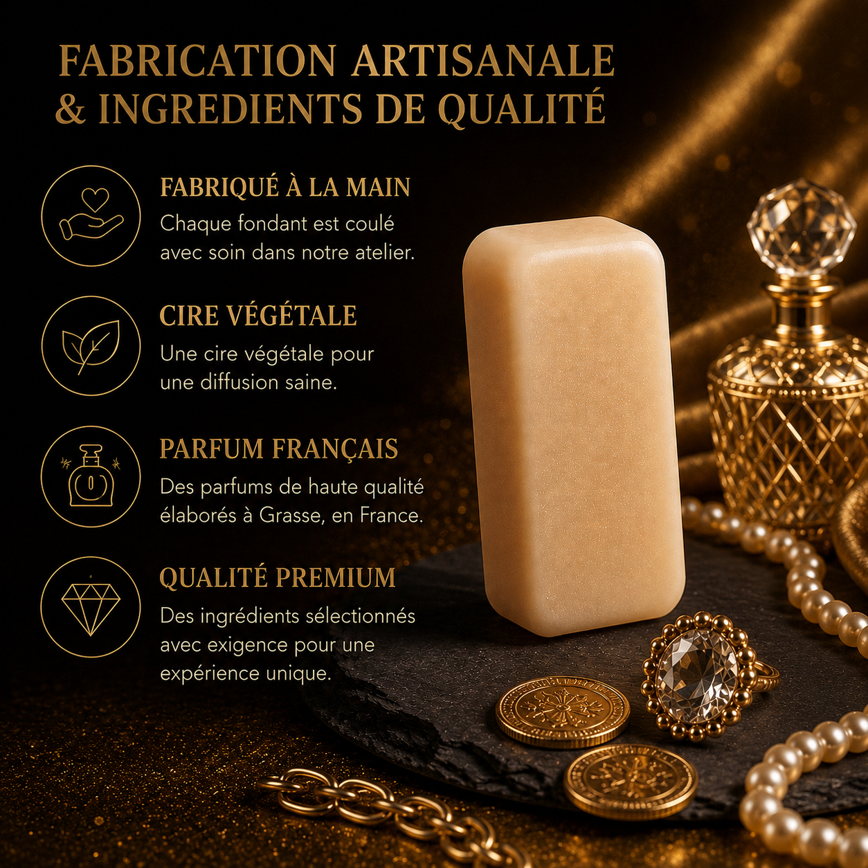Fondant parfumé Millionnaire Bakonette de luxe Bakougie — fabrication artisanale