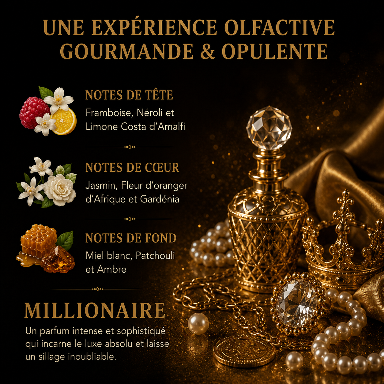 Fondant parfumé Millionnaire Bakonette de luxe Bakougie — notes de miel, patchouli et ambre