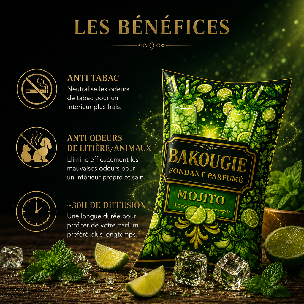 Fondant parfumé Mojito Bakonette Bakougie — ambiance fraîche et estivale