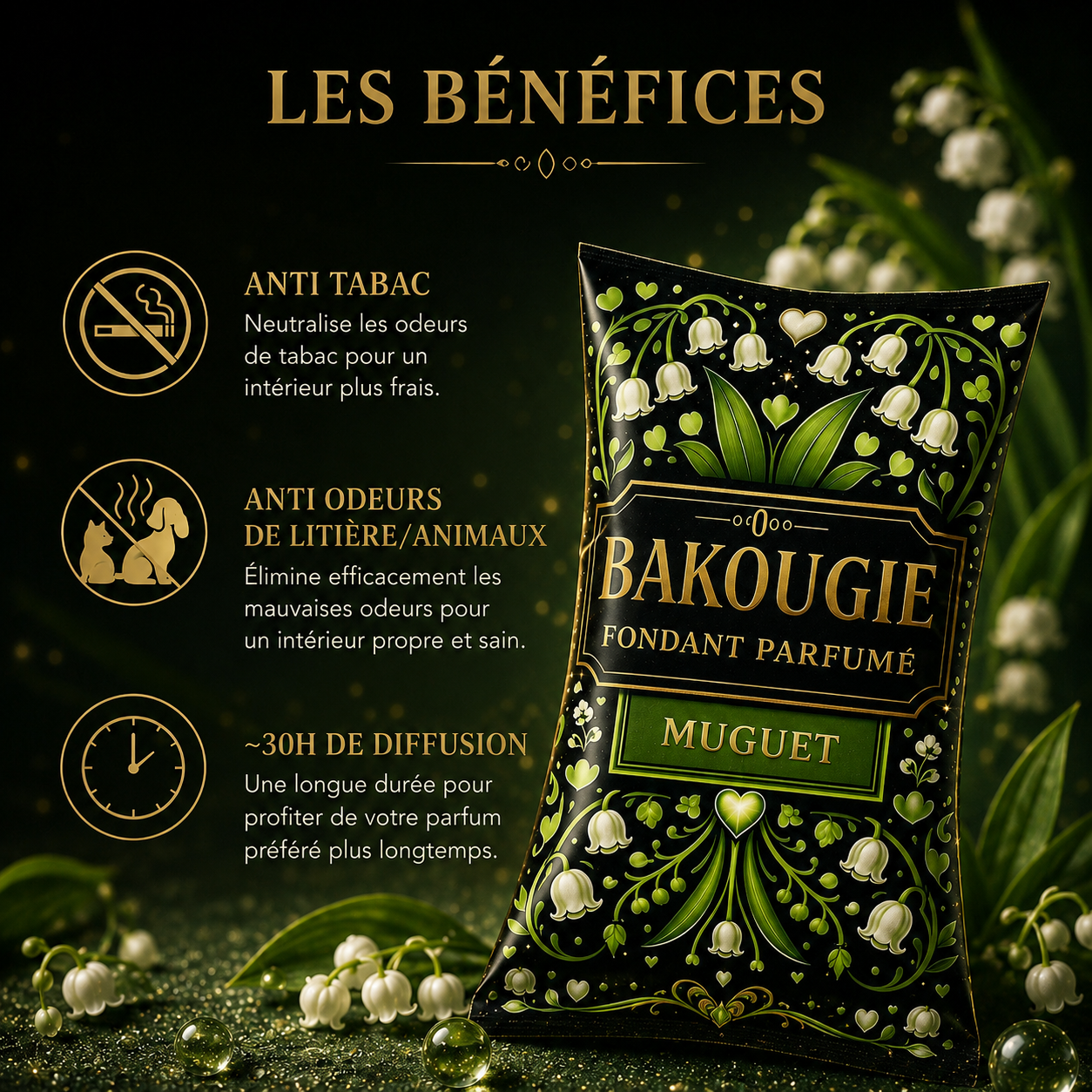 Fondant parfumé Muguet Bakonette Bakougie — ambiance florale fraîche