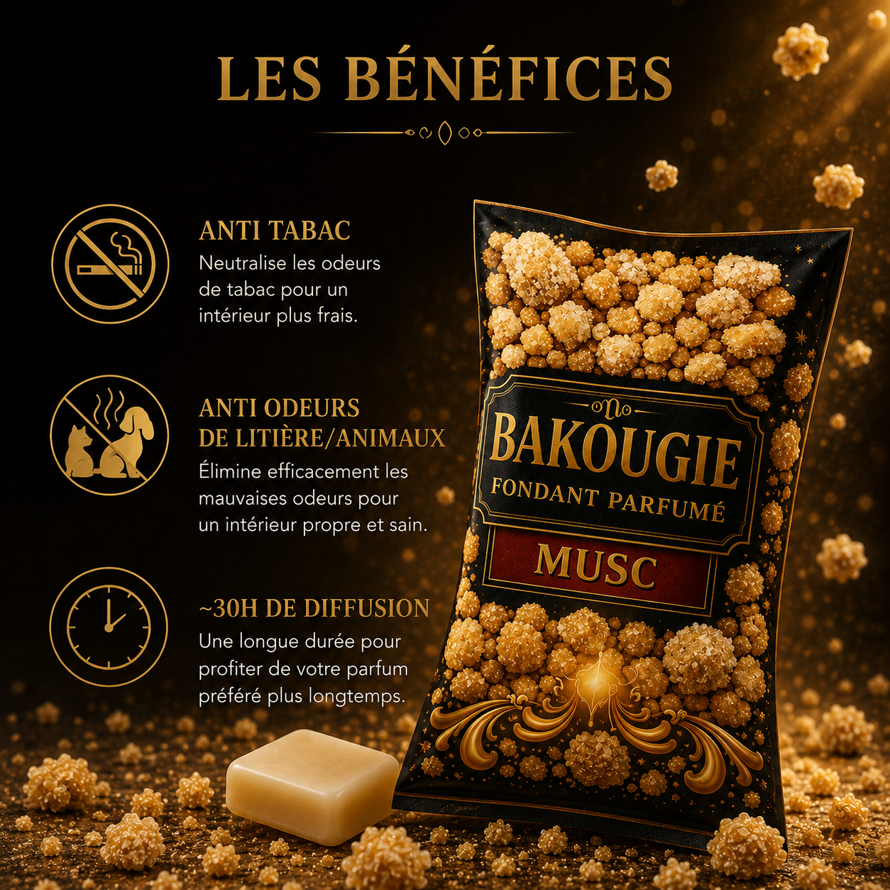 Fondant parfumé Musc Bakonette Bakougie — ambiance douce et poudrée