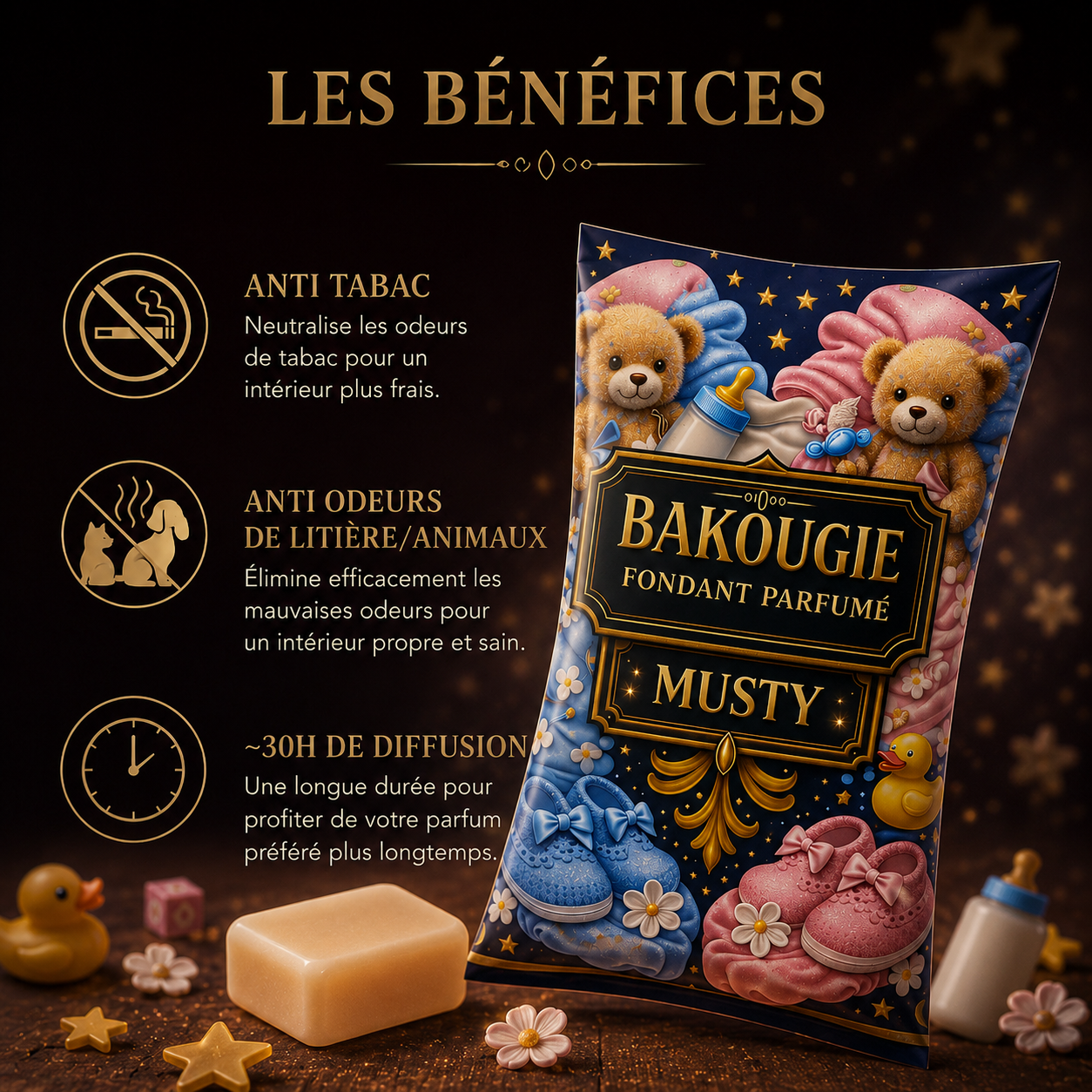 Fondant parfumé Musty Bakonette Bakougie — senteur bébé propre
