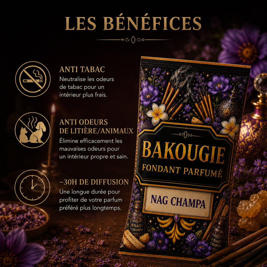 Fondant parfumé Nag Champa Bakonette Bakougie — ambiance méditative