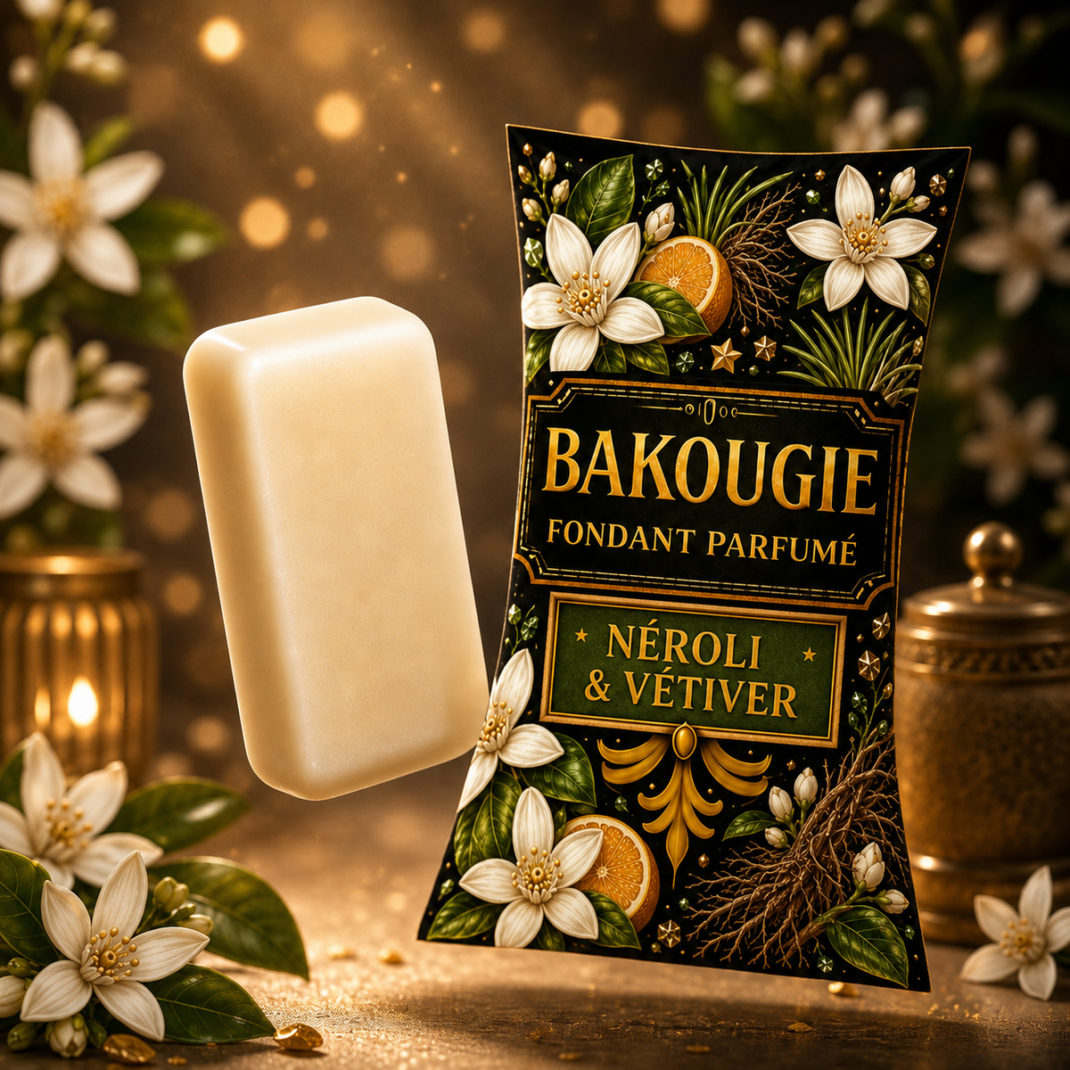 Fondant parfumé Néroli et Vétiver Bakonette Bakougie