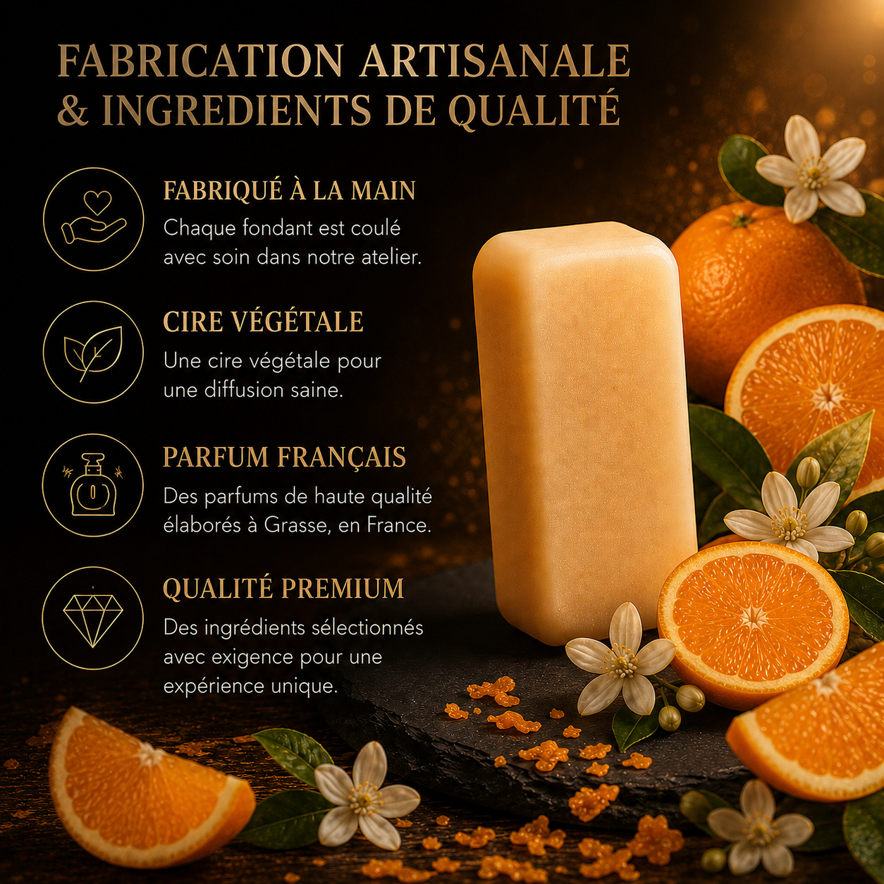 Fondant parfumé Orange Bakonette Bakougie — fabrication artisanale