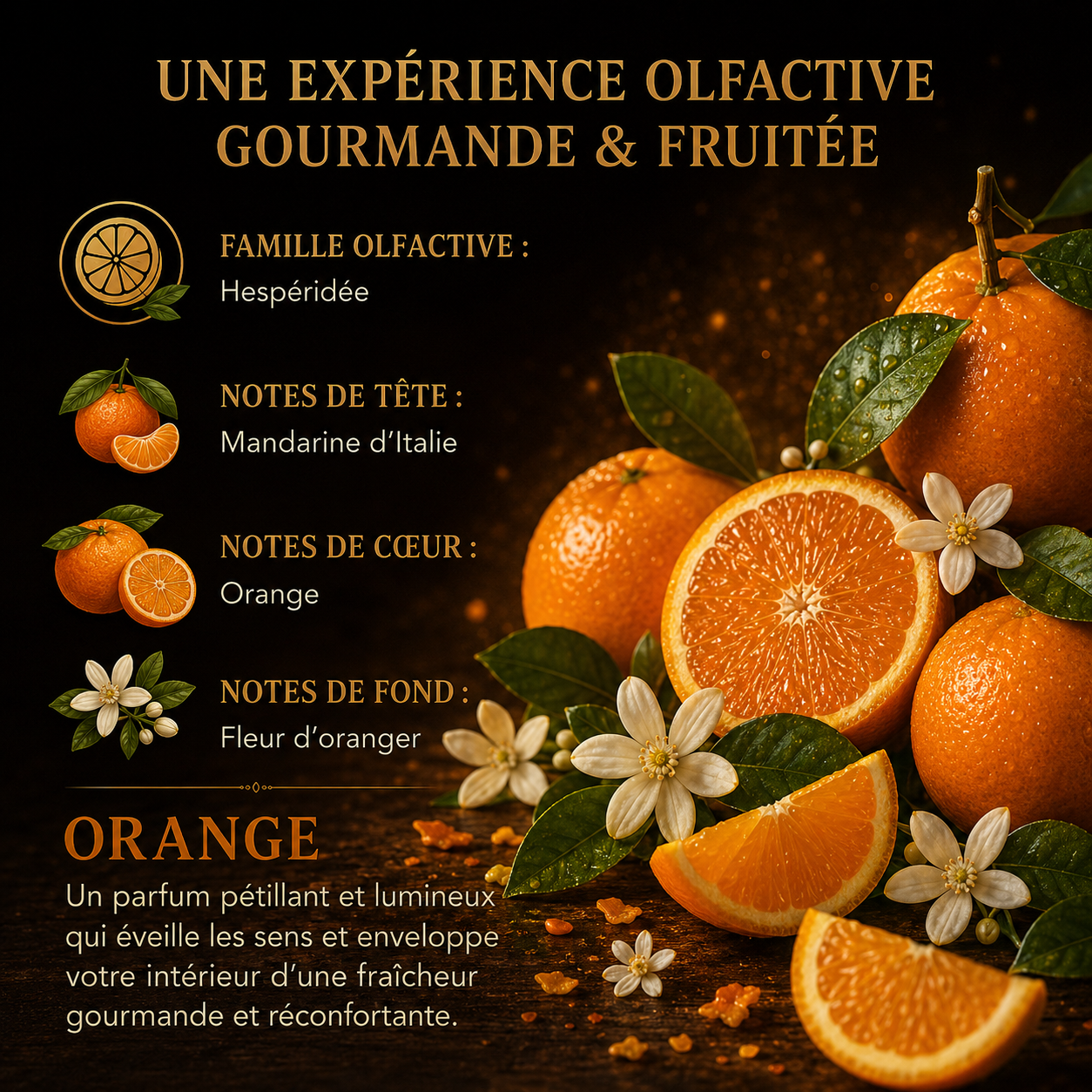 Fondant parfumé Orange Bakonette Bakougie — notes d’agrumes et fleur d’oranger