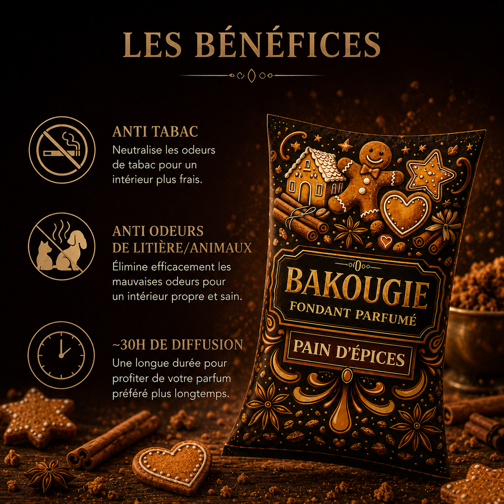 Fondant parfumé Pain d’épices Bakonette Bakougie — ambiance gourmande et épicée