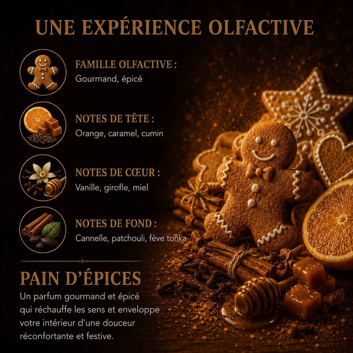 Fondant parfumé Pain d’épices Bakonette Bakougie — notes de cannelle, girofle et caramel
