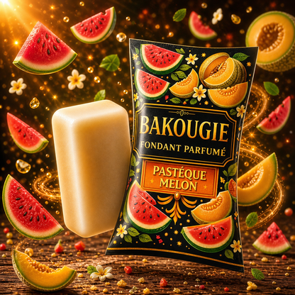 Fondant parfumé pastèque melon Bakougie cire végétale parfum fruité gourmand été