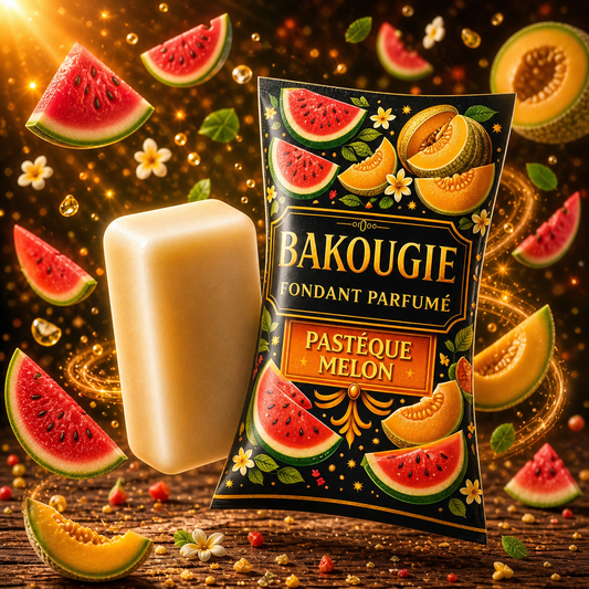 Fondant parfumé pastèque melon Bakougie cire végétale parfum fruité gourmand été