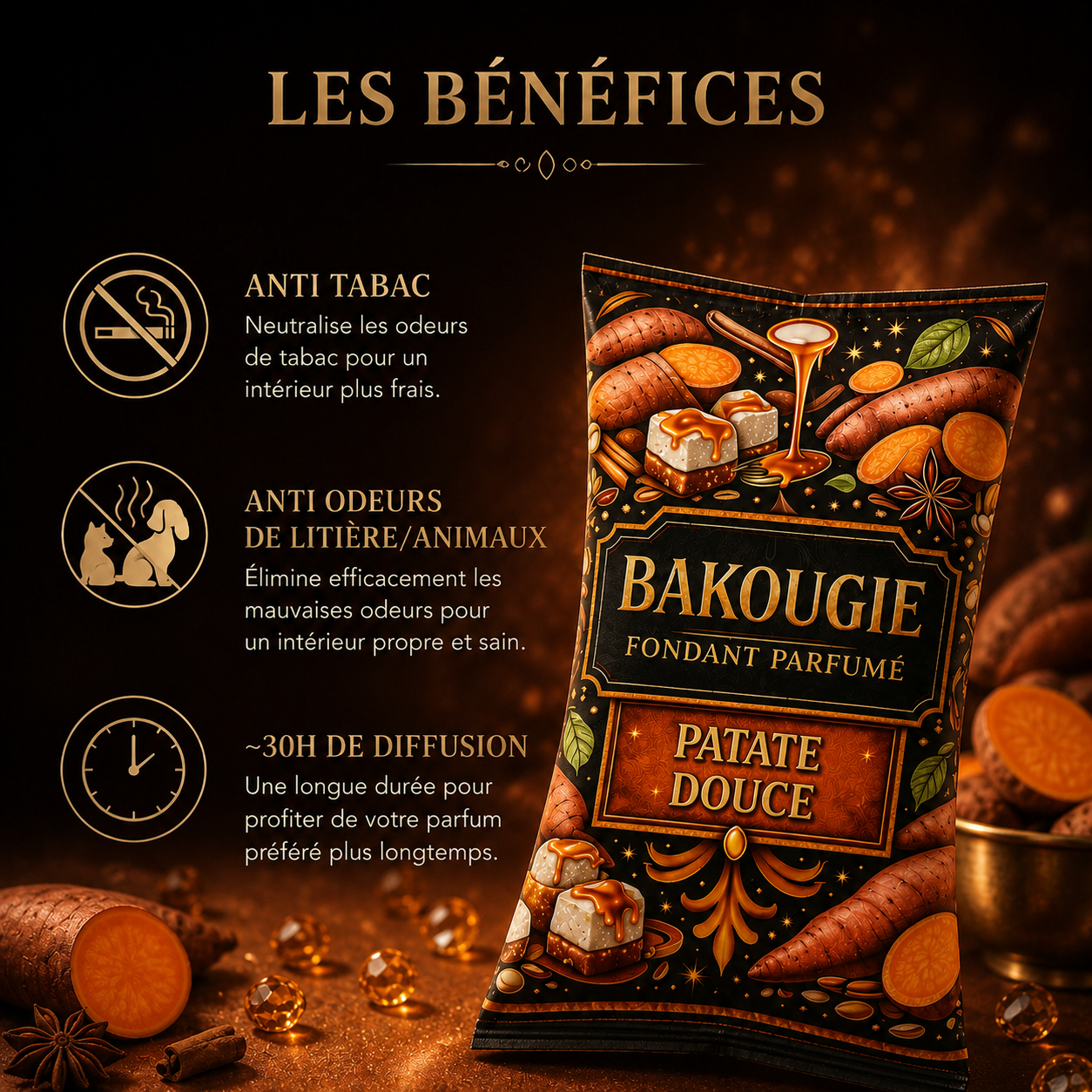 Fondant parfumé Patate douce Bakonette Bakougie — ambiance automnale gourmande