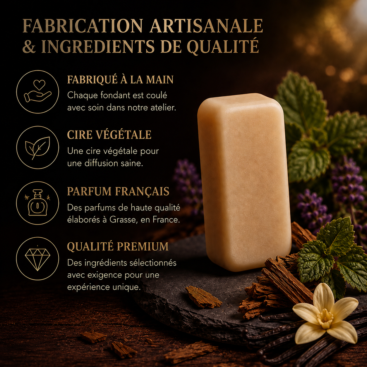 Fondant parfumé Patchouli Bakonette Bakougie — fabrication artisanale française