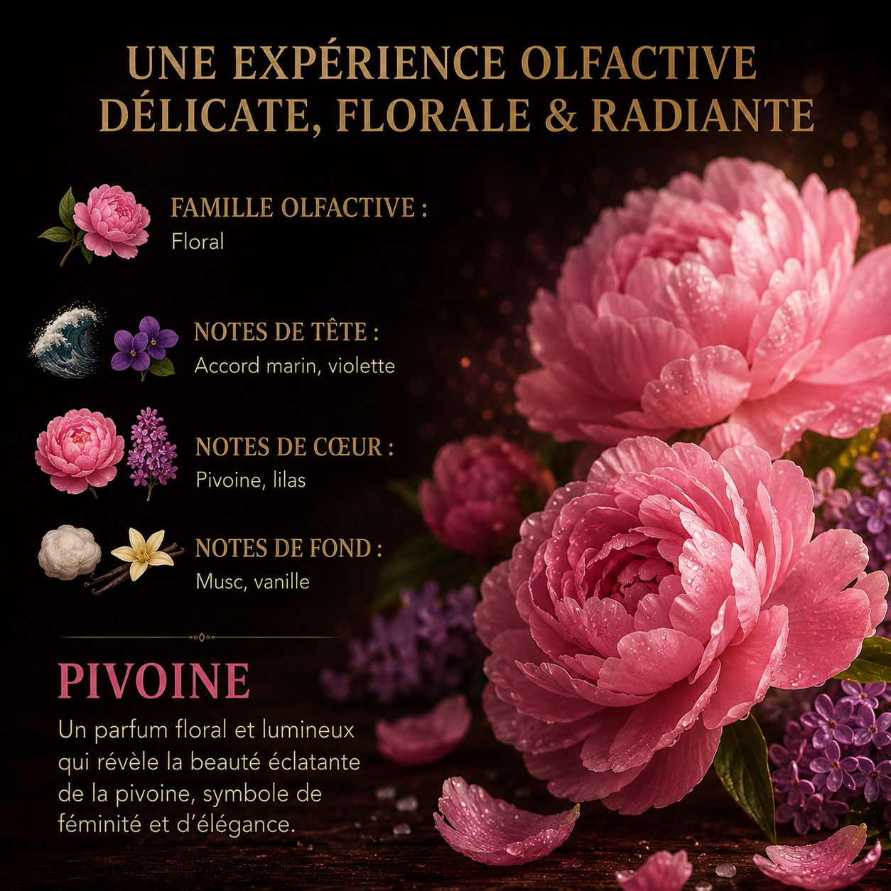 Fondant parfumé Pivoine Bakonette Bakougie — fabrication artisanale française