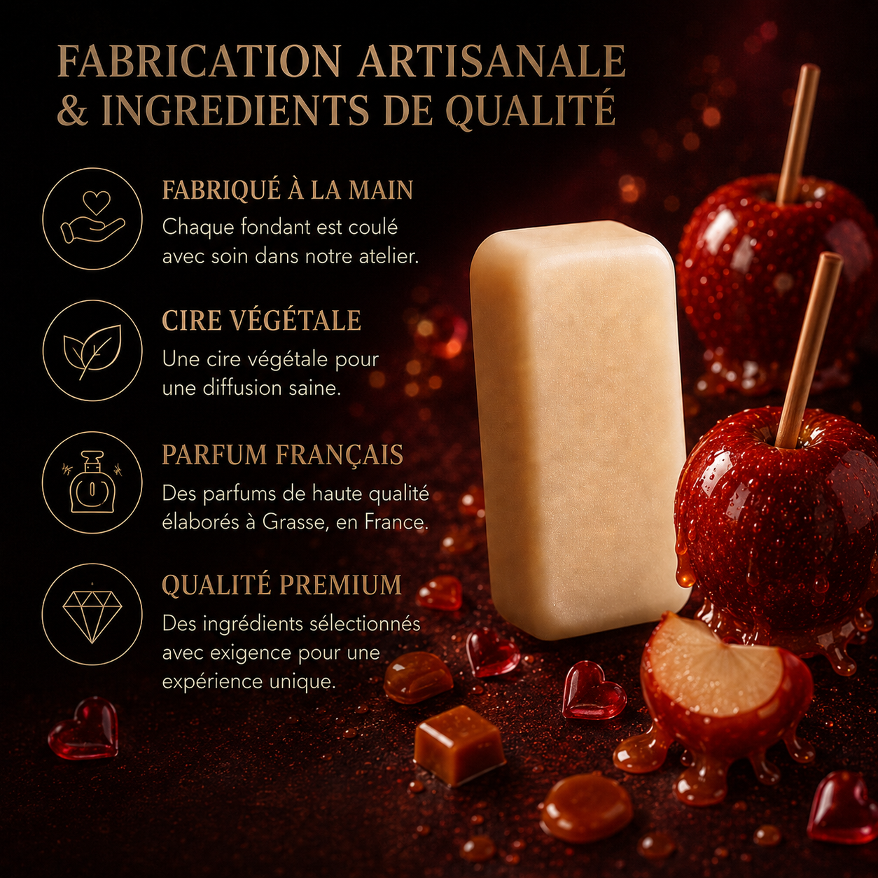 Fondant parfumé Pomme d’Amour Bakonette Bakougie — fabrication artisanale