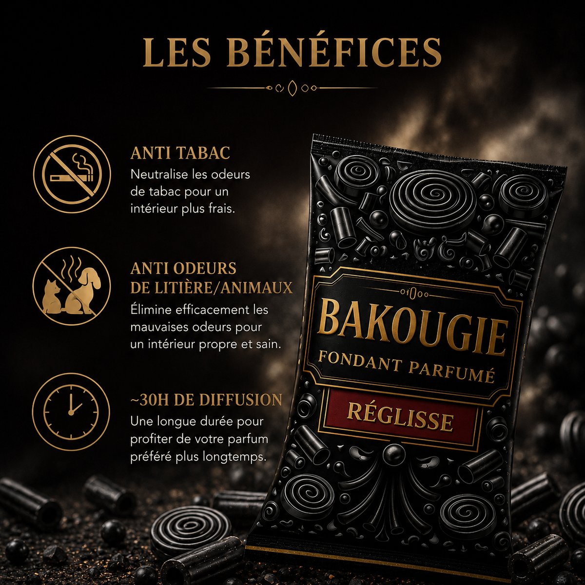 Fondant parfumé Réglisse Bakonette Bakougie — ambiance bonbon gourmand