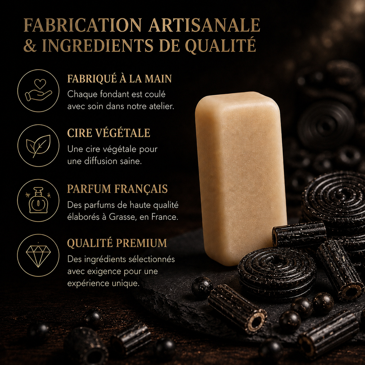 Fondant parfumé Réglisse Bakonette Bakougie — réglisse noire sucrée