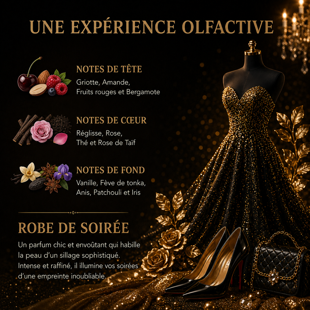 Fondant parfumé Robe de soirée Bakonette de luxe Bakougie — notes de rose, vanille, tonka, patchouli et iris