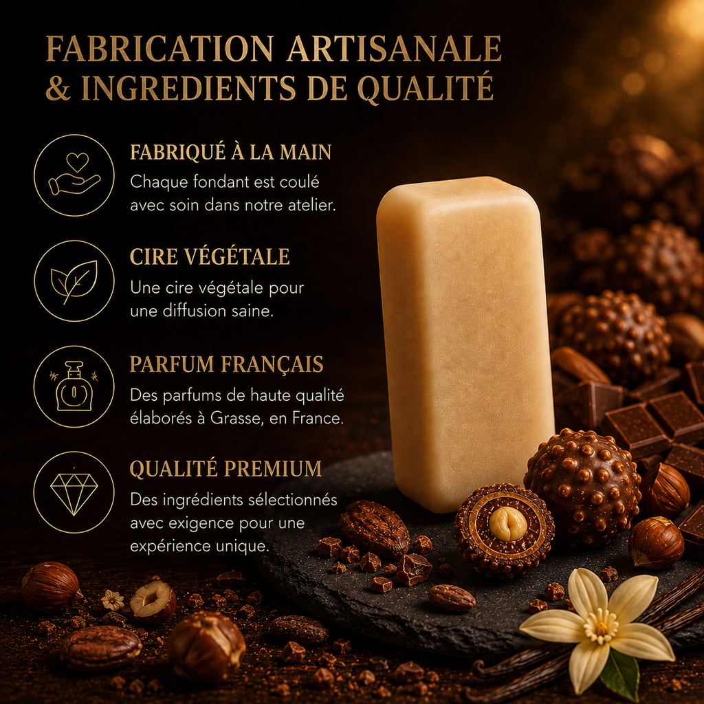 Fondant parfumé Rocher praliné Bakonette Bakougie — fabrication artisanale