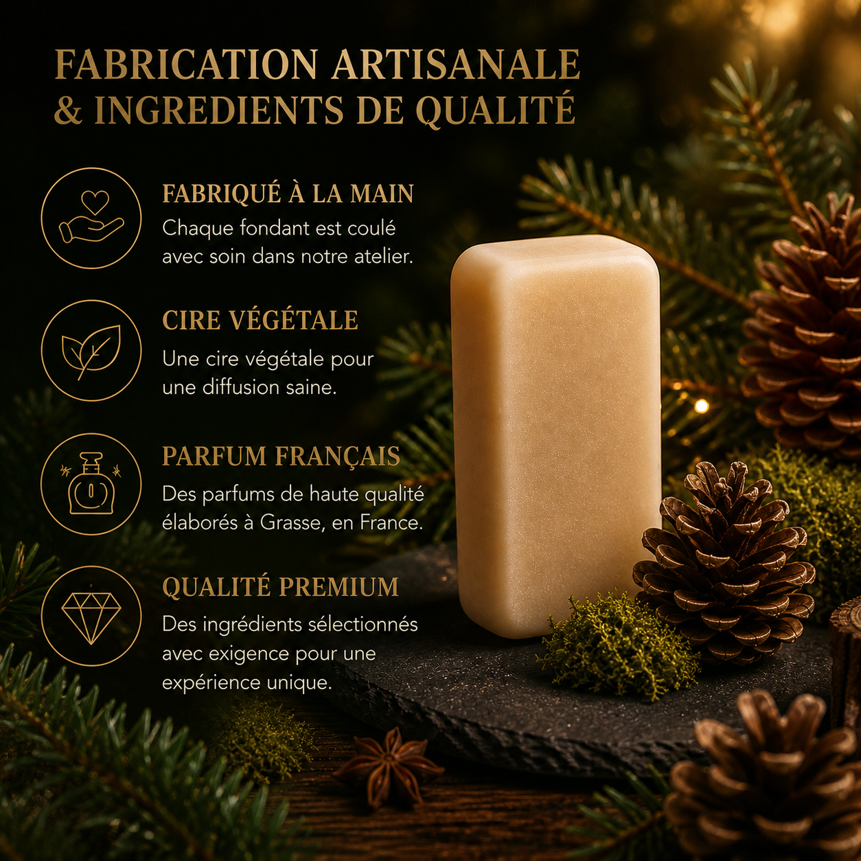 Fondant parfumé Sapin Bakonette Bakougie — fabrication artisanale
