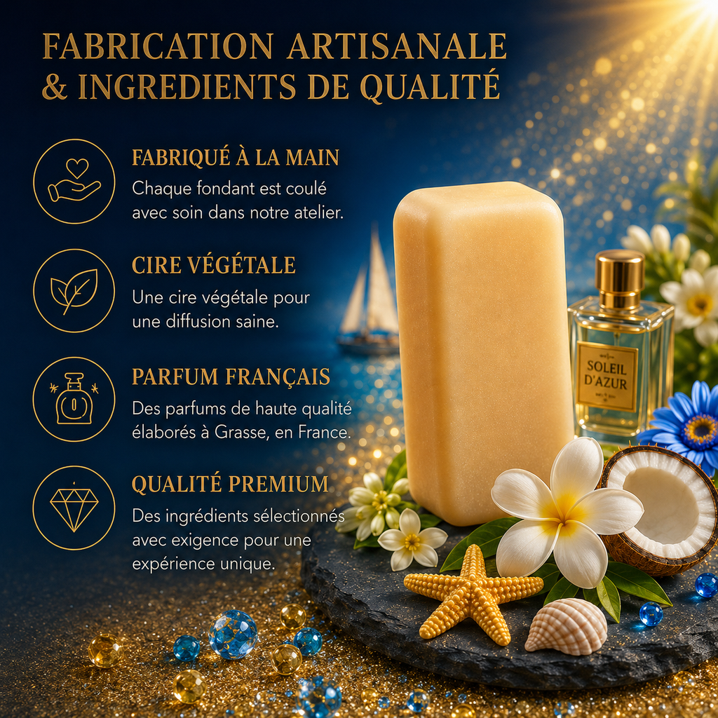 Fondant parfumé Soleil d’azur Bakonette Bakougie — notes de monoï et noix de coco