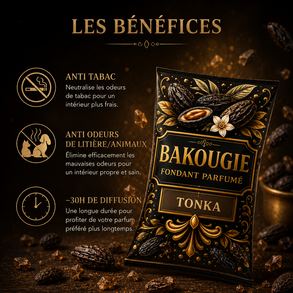 Fondant parfumé Tonka Bakonette Bakougie — ambiance douce et boisée