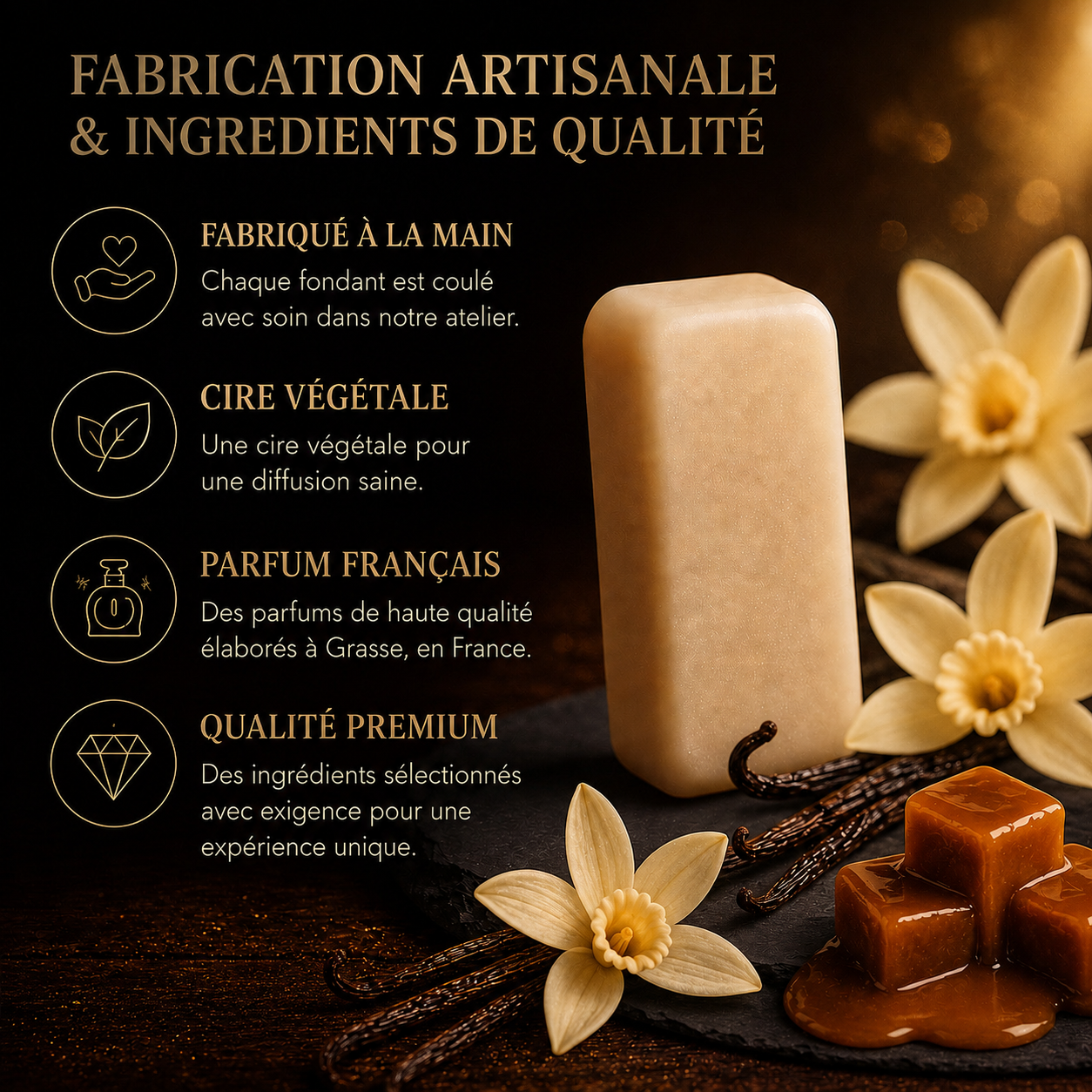 Fondant parfumé Vanille Bakonette Bakougie — fabrication artisanale