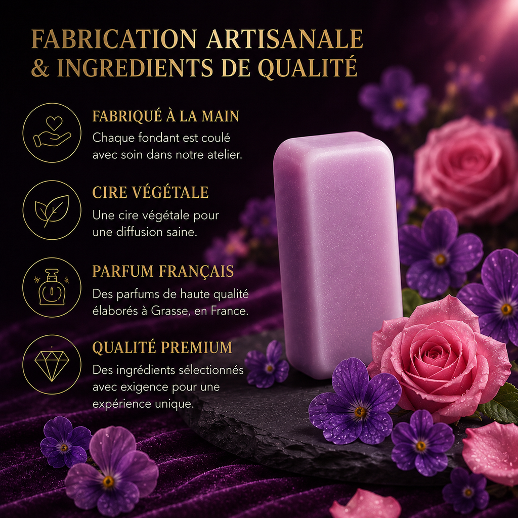 Fondant parfumé Violette et rose Bakonette Bakougie — bouquet floral élégant